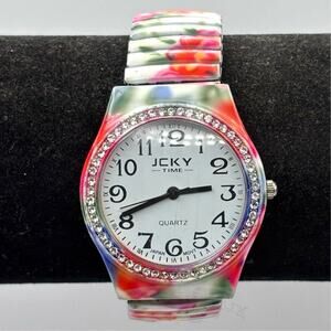 Pink Floral JCKY Time Watch